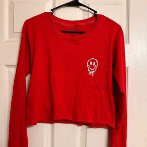 Women's Southern Spirit Red Long-sleeved Crop Top
